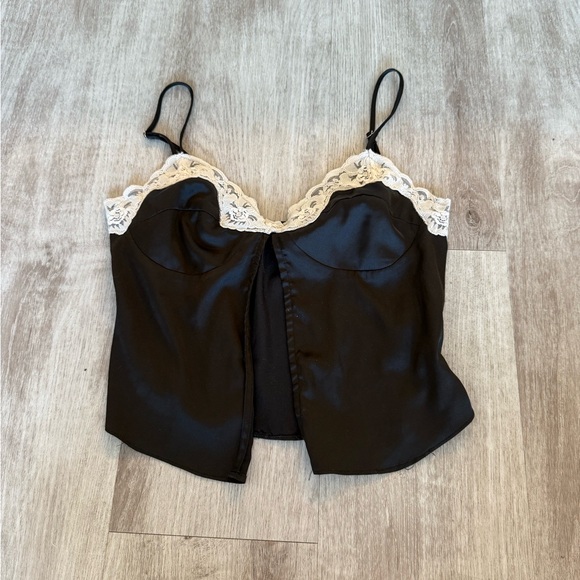 Cotton Candy Black Sleeveless Bustier Camisole with Buttoned Detail - Picture 1 of 3